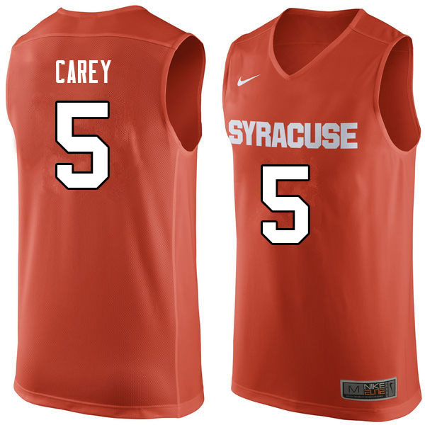 Men #5 Jalen Carey Syracuse Orange College Basketball Jerseys Sale-Orange